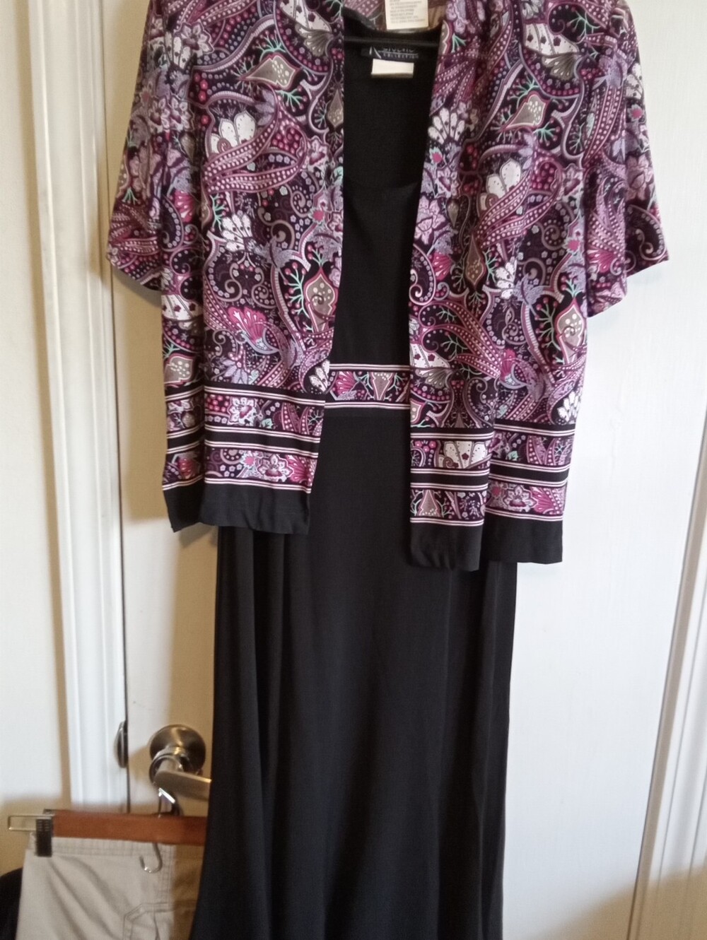 #6007 Black Maxi Skirt with Purple Paisley Jacket - K Studio  -  8